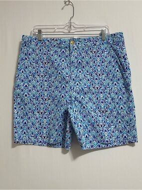 Women’s Blue Patterned Bermuda Shorts